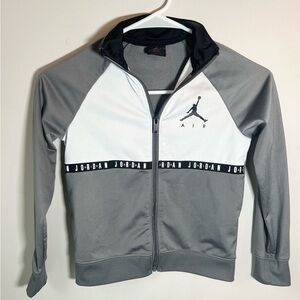Air Jordan Boys Track Suit Jacket FullZip Size Youth Large Gray Black Basketball